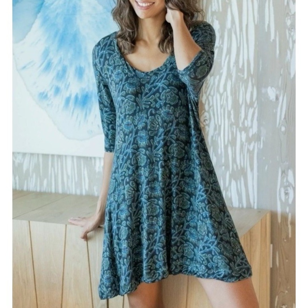 NEW Natural Life All Day‎ "ButterSoft" Mini Tee Dress M Floral Boho Festival